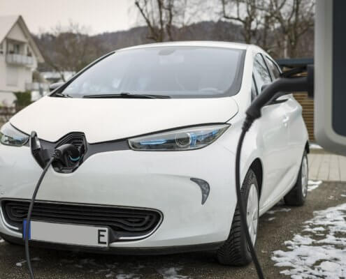 Elektrische auto wintersport Frankrijk