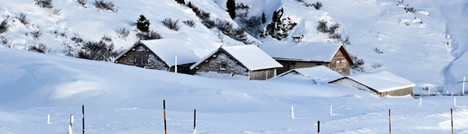Zwitserland ski piste besneeuwd