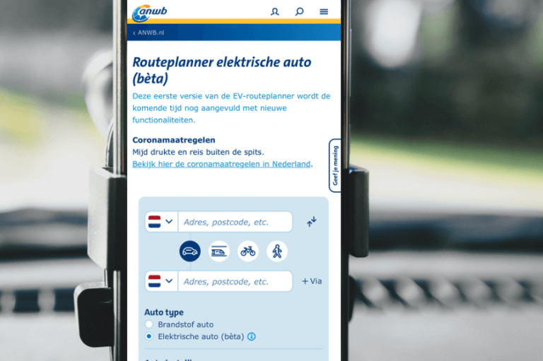 ANWB Routeplanner Voor Elektrische Auto’s - Elektrischeautovakanties.nl