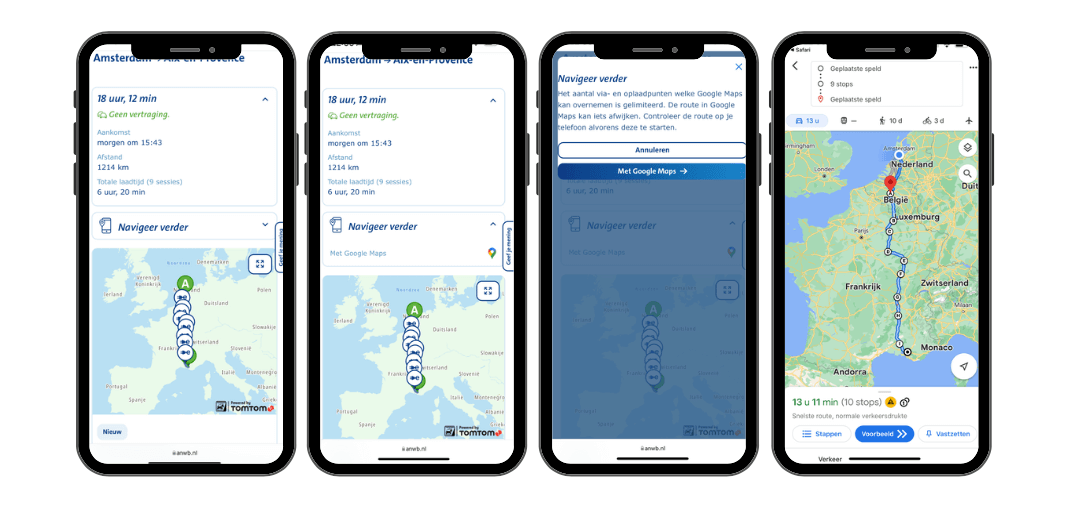ANWB Routeplanner voor elektrische auto’s Elektrischeautovakanties.nl