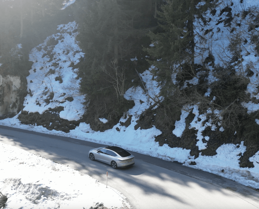 NIO ET7 Wintersport Oostenrijk rijden door de bergen