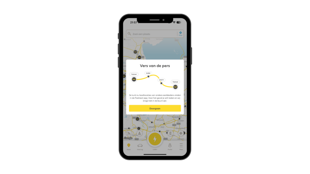 Nieuw in de Fastned app: andere laadpalen langs je geplande route