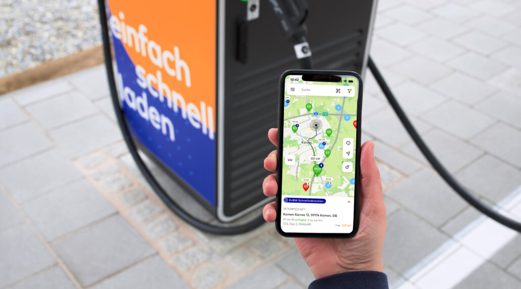 De EnBW Mobility+ laadpas in de app is handig voor je vakantie naar Duitsland