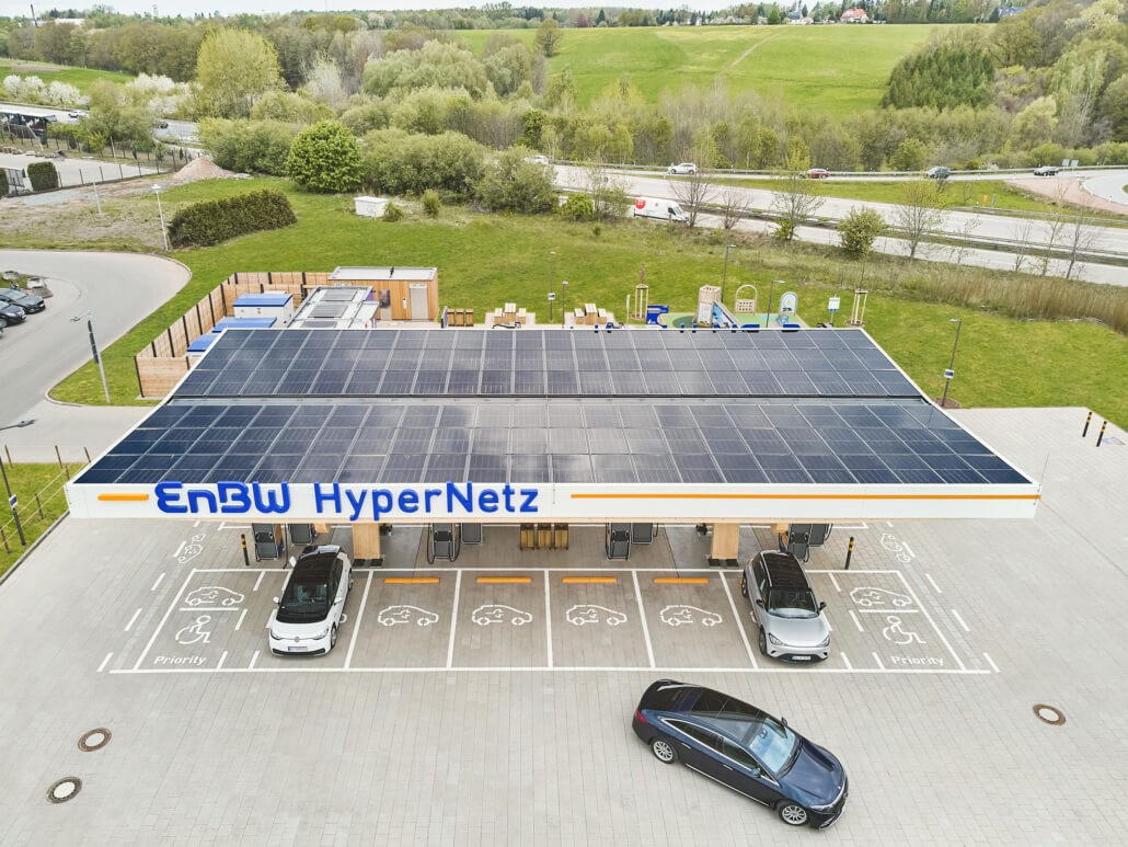 EnBW Nextlevel snellaadstation bij Chemnitz in Duitsland